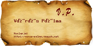 Vörös Pálma névjegykártya